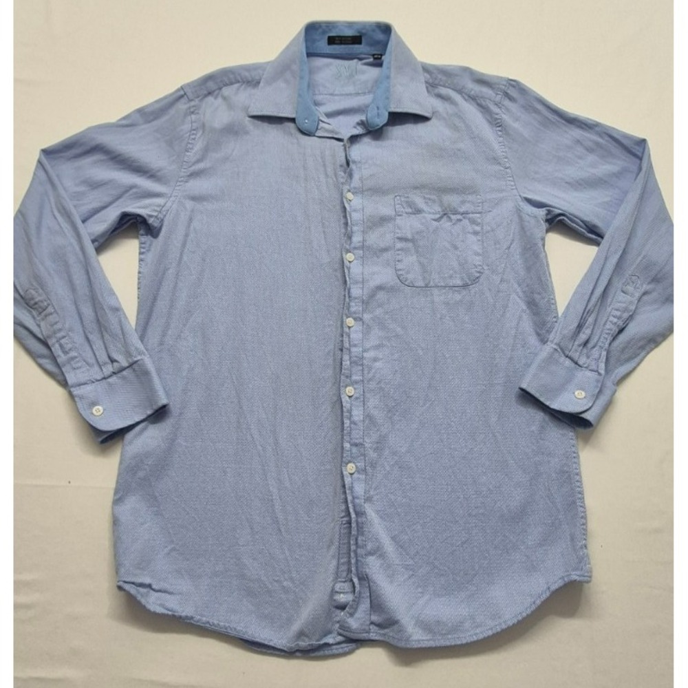 XMI Platinum men's light blue button up long sleeves dress shirt sz 16.5 (34/35)